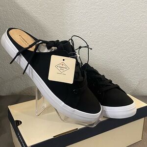 St. John's Bay Black Canvas Mules